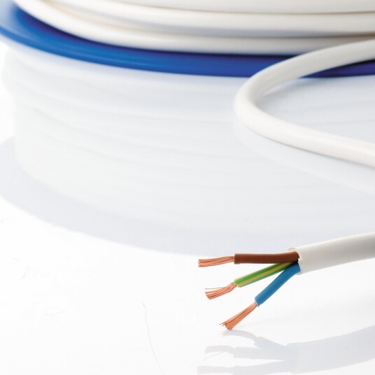 Nordic Quality Round mains cable H05VV-F (3x1.5mm²), 50m, White Nordic Quality Round mains cable H05VV-F (3x1.5mm²), 50m, White