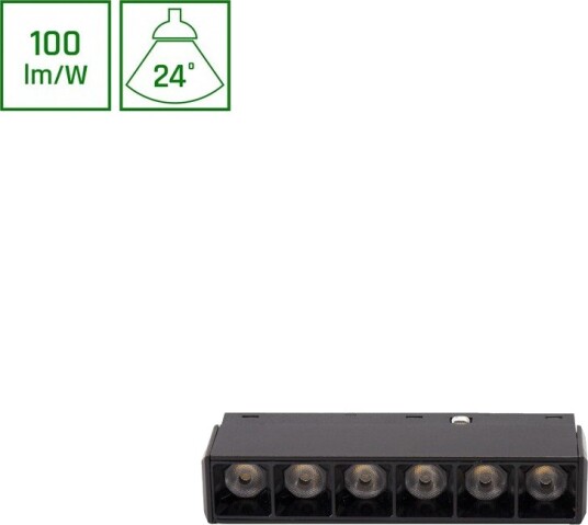 SYSTEM SHIFT BASIC GRID XS 6W skinnespot til 48V   4000K 100° sort IP20   Dimbar : Ikke dimbar Kulør : Nøytral