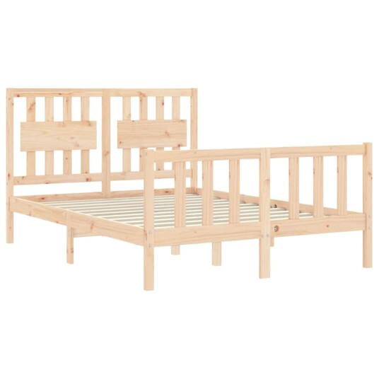 vidaXL Sengeramme med hodegavl 4FT6 double heltre 8720845975715