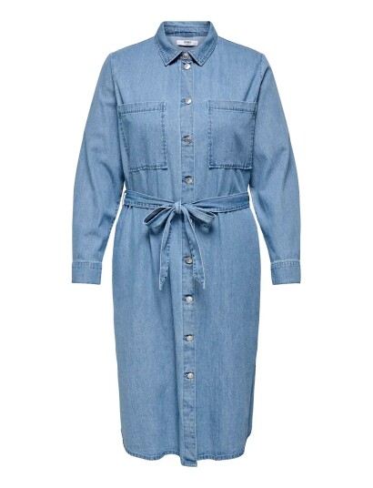 ONLY Carmakoma Carmary Belt Long Dnm Dress   Blue   44