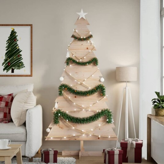 Vidaxl Juletre av tre til pynt 180 cm heltre furu Vidaxl Juletre av tre til pynt 180 cm heltre furu