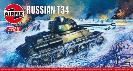 Airfix 1/76 T34 Stridsvogn Modellbygging Plast
