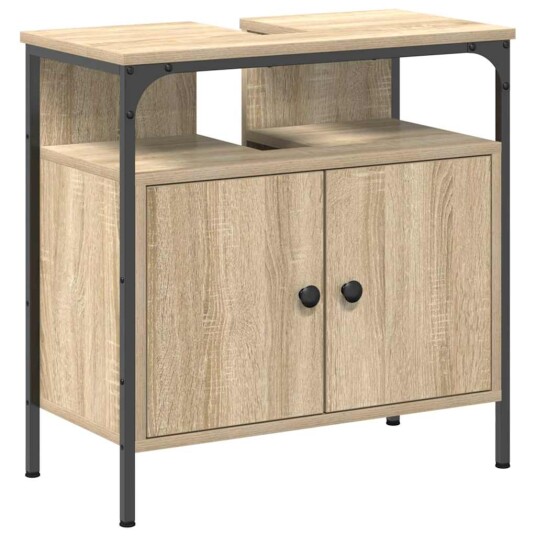 Baderomsskapsett med hylle 3 pcs Sonoma eik 80 x 30 x 60 cm Baderomsskapsett med hylle 3 pcs Sonoma eik 80 x 30 x 60 cm