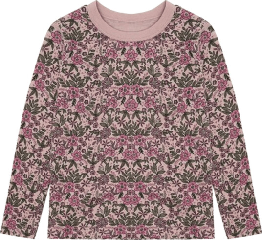 Hust & Claire Abba Flor ull/bambus trøye til barn   adobe rose (152)   152