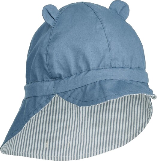 Liewood Gorm Reversible Solhatt, Blue Wave Liewood Gorm Reversible Solhatt, Blue Wave