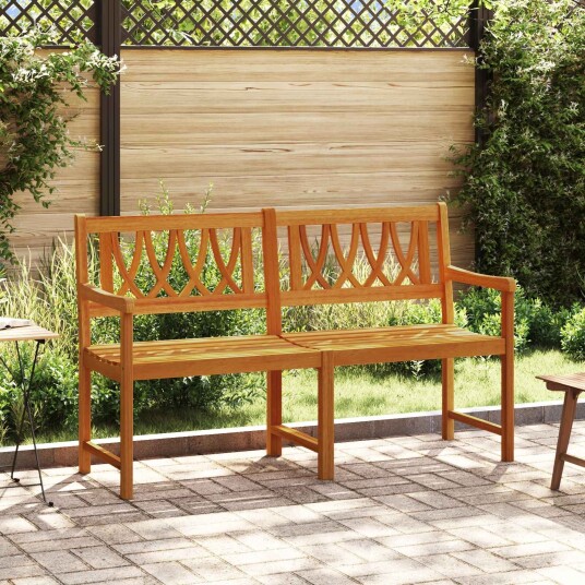 vidaXL Utendørs benk 2 seter 150 x 56 x 90 cm Solid akasietre