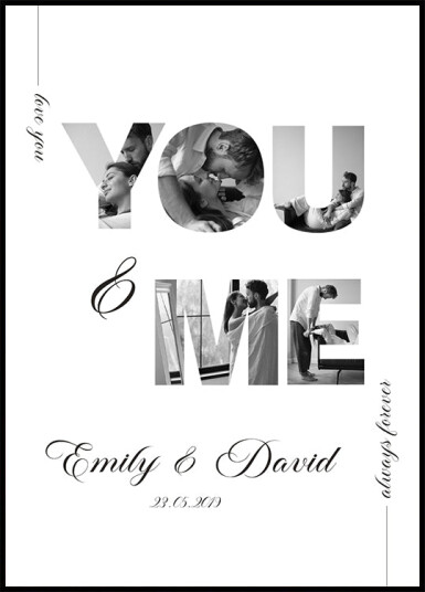 You & Me Personalized Couple Plakat Plakat / 100x150cm
