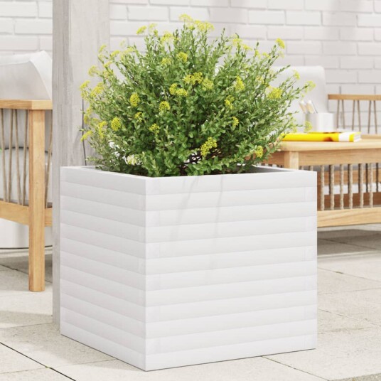 Plantekasse hvit 50x50x46 cm heltre furu