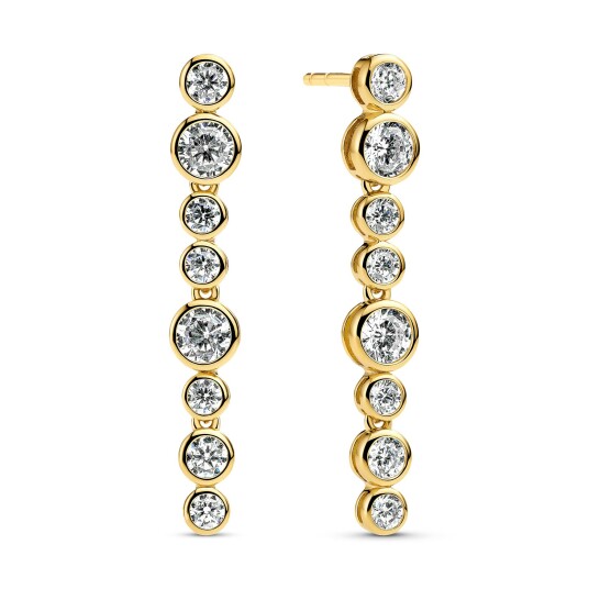 Sif Jakobs Jewellery Sardinien Lungo Piccolo Earrings Gullfarge Hvit 34 mm