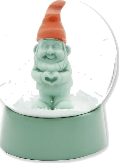 Winkee Snekugle   Snow Globe   Gnome Heart   Green   H10.5CM