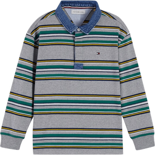 Tommy Hilfiger Rugby Polo Ls Grey 140