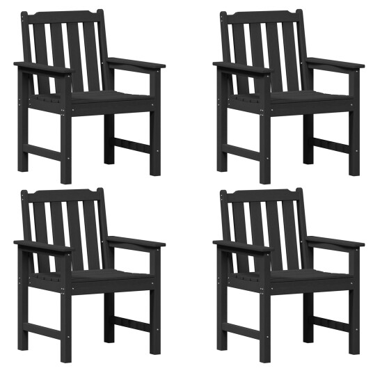  hagemøbelsett 4 stk svart 65,5x55,5x88 cm HDPE