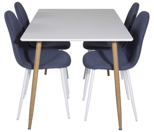 Venture Design Polar & Polar spisegruppe Hvit/blå 4 st stoler & bord 120 x 75 cm