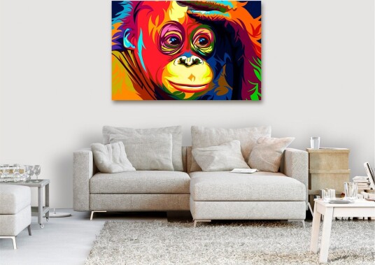 Tavle Colourful Orangutan 1 Part Wide 120X80 Artgeist sp. z o. o.