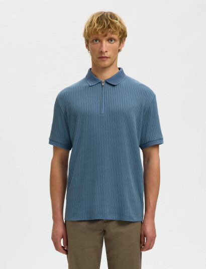 Selected Slhfave Structure Ss Polo Noos   Blue   S