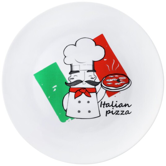Bormioli Rocco Pizzatallerken Pizza Chef; 33 cm Ø; Rød/Grønn/Hvit; Rund; 6 Stykk / Forpakning