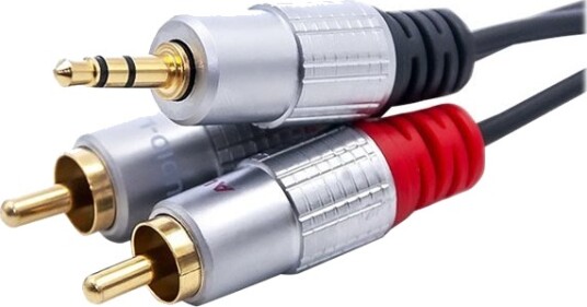 Qoltec Lydkabel Rca X 2 Hann Til Mini Phone Stereo 3.5 Mm Hann 3 M Svart