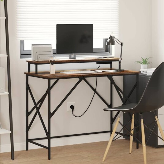 Skrivebord Røkt eik 100 x 50 x 86.5 cm Konstruert tre Skrivebord Røkt eik 100 x 50 x 86.5 cm Konstruert tre