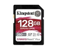 Kingston Canvas React Plus - Flashminnekort - 128 GB - Video Class V60 / UHS-II U3 / Class10 - SDXC UHS-II