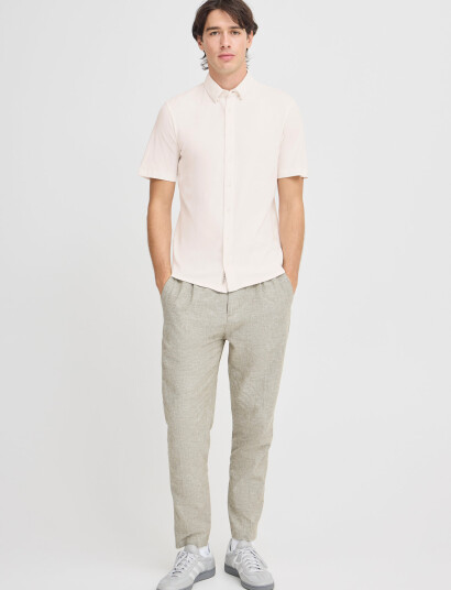 Casual Friday Cffolke Ss Bu Jersey Piquet Shirt - White - M