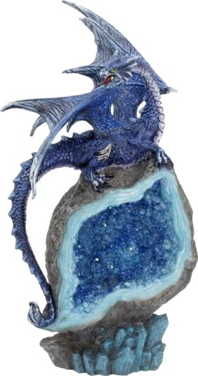 Cobalt Custodian Blå Drage og Geode Figur 23 cm