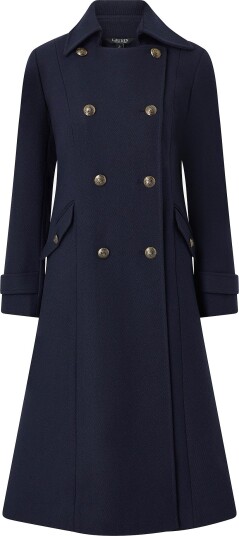 Lauren Ralph Lauren Kåpe Heavy Twill Wool twill DB 45" Blå