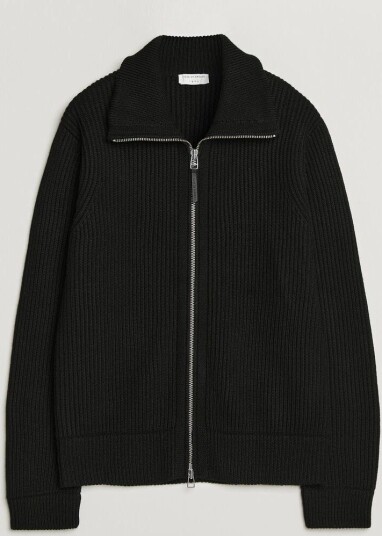 Tiger of Sweden Niall Wool Heavy Knitted Full Zip Black