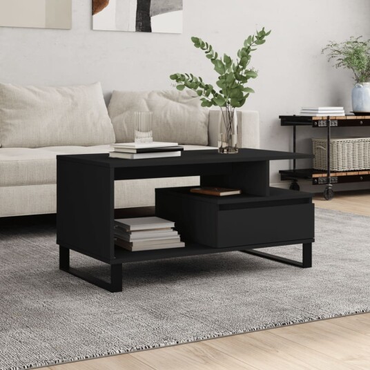 Salongbord svart 90x49x45 cm konstruert tre 8721012113404 Salongbord svart 90x49x45 cm konstruert tre 8721012113404