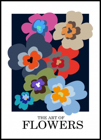 Colorful Abstract Flowers Plakat / 70x100