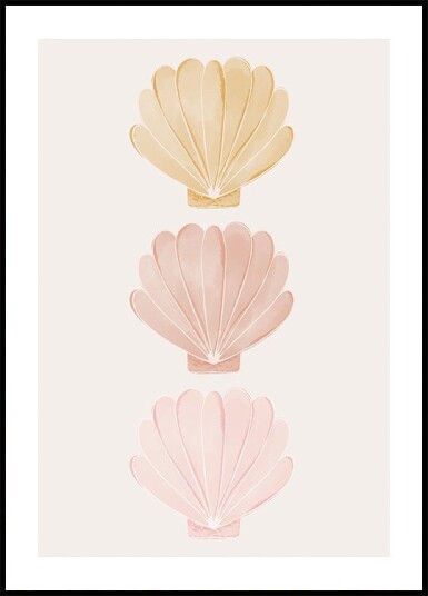 Pastel Seashells Plakat Plakat / 30x40cm
