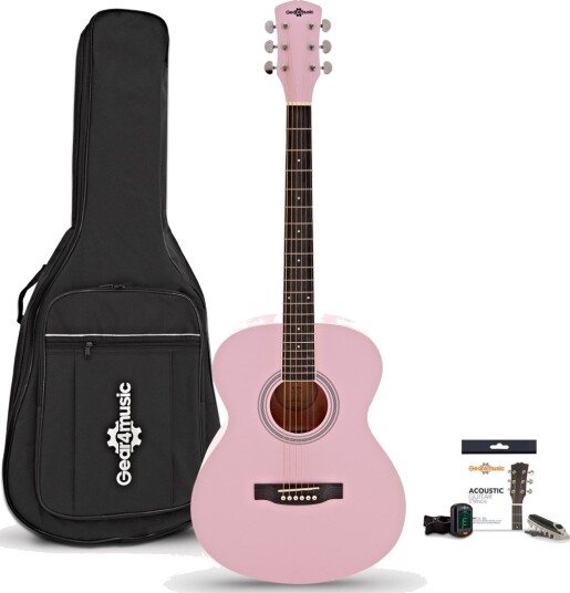 Gear4Music Student Venstrehendt Akustisk Gitar Svart med Tilbehørspakke