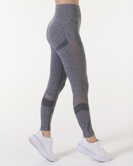 LEVITY Eclipse Mesh Seamless Tights Grey Melange - XS