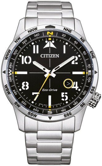 Citizen Herreklokke BM7550 87E Aviator Sort/Stål Ø43 mm Citizen Herreklokke BM7550 87E Aviator Sort/Stål Ø43 mm