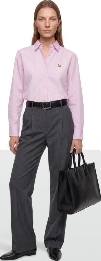 Maison Kitsune Fox Head Embroidery Classic Shirt Pink 36