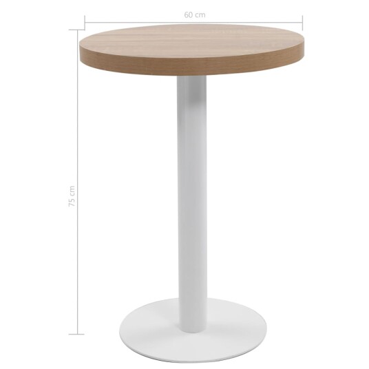 vidaXL Bistrobord lysebrun 60 cm MDF