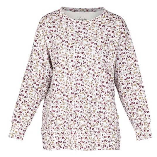 FREJA sweater i mønster "Erteblome" - beige FREJA sweater i mønster "Erteblome" - beige