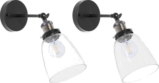 Lovataia Vegglampe 2 stk E27 Svart