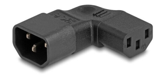 Delock Nettadapter Iec 60320 - C14 Til C13, Støpsel / Stikkontakt, 10 A, 90° Venstre / Høyre Vinklet