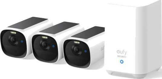 EufyCam E40 3-Kamera Sikkerhetssett med HomeBase 2 - Utendørs Overvåkning
