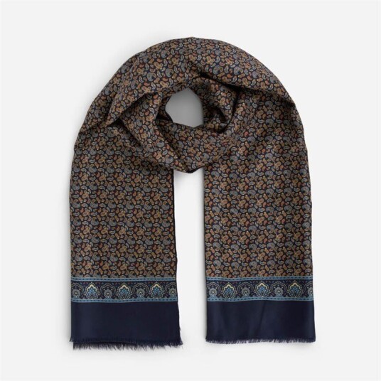 Ferner Jacobsen Scarf Wool-Silk - Blue Paisley Blå OS Ferner Jacobsen Scarf Wool-Silk - Blue Paisley Blå OS