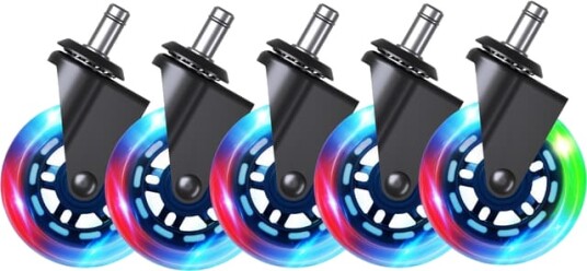 Piranha hjul for gamingstol 5 pakning RGB Piranha hjul for gamingstol 5 pakning RGB