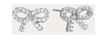 BY JOLIMA Crystal Bow Earring silver Onesize