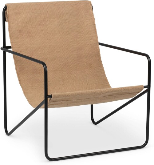Ferm Living - Desert Chair Black/solid - Utendørs Lenestoler - Metall/tekstilmateriale Ferm Living - Desert Chair Black/solid - Utendørs Lenestoler - Metall/tekstilmateriale
