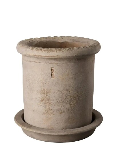 ERNST Pot W Saucer   Beige   16X16X16CM