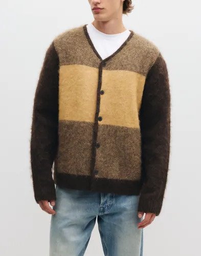 Selected Men Slmrai Ls Knit Block Cardigan Cardigans Brun