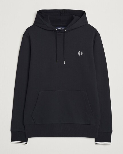 Fred Perry Tipped Hoodie Black Fred Perry Tipped Hoodie Black