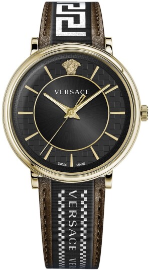 Versace Herreklokke VE5A01721 V Circle Sort/Lær Ø42 mm Versace Herreklokke VE5A01721 V Circle Sort/Lær Ø42 mm