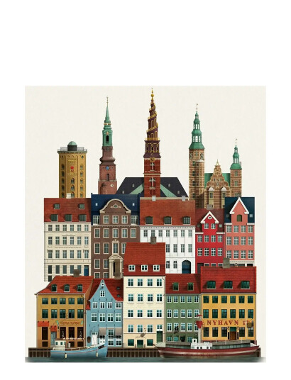 Martin Schwartz København Tea Towel - Multi/patterned - 50X 70CM