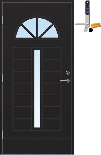 Ytterdør Bygg1 Lyngdal med Yale Doorman Classic Home
