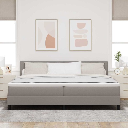 Sengebunn med madrass Taupe 200x200 cm Stoff Sengebunn med madrass Taupe 200x200 cm Stoff